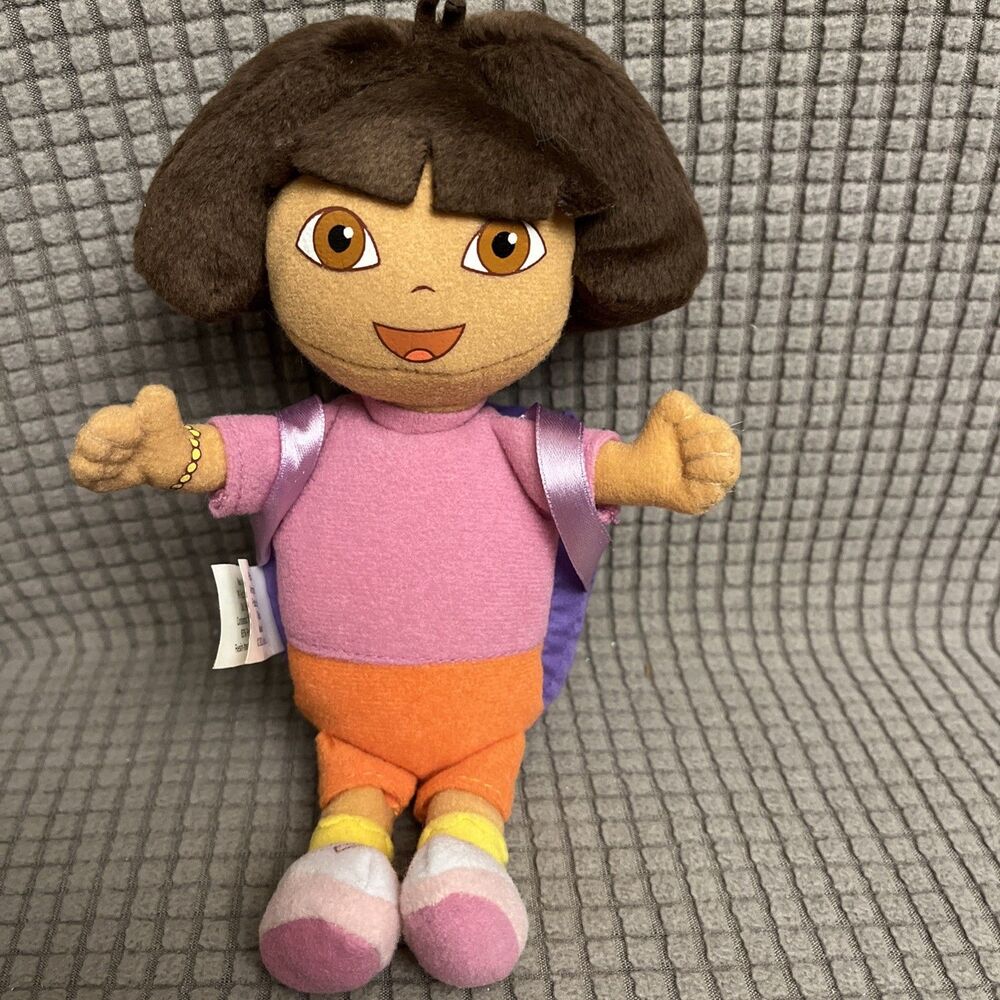 Vintage Nick Jr's Dora the Explorer Small Dora Plush Toy Backpack Book 9” 2002